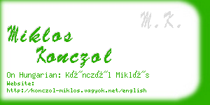 miklos konczol business card